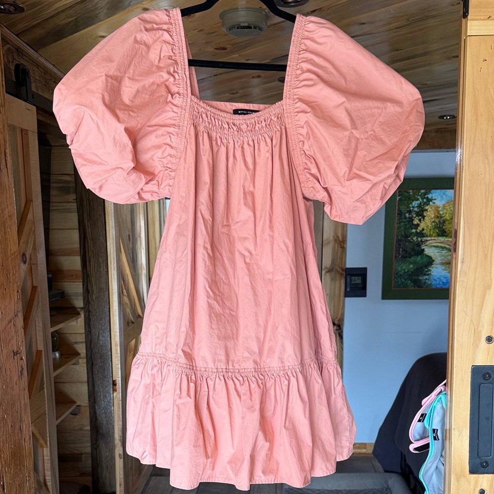 Magali Pascal Coral Puff Sleeve Stella Tunic Dress